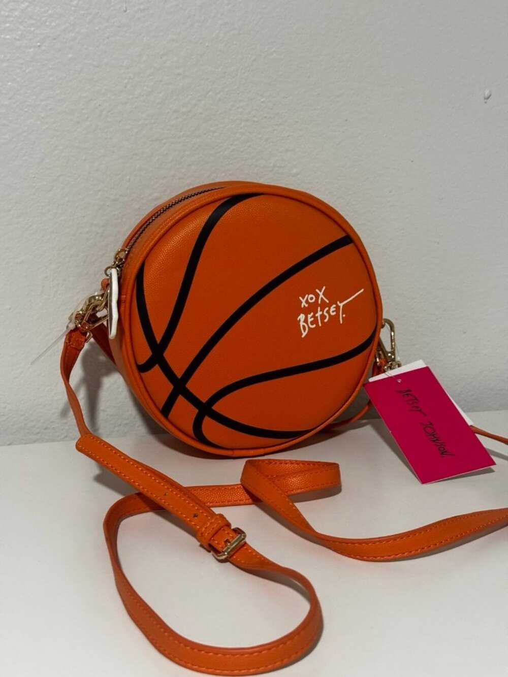 NEW FOR FALL Betsey Johnson Basketball Crossbody Bag pursE w/ whistle Bag charm